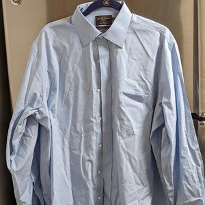 "Black Brown 1826" Blue button down 80's 2 ply yarn Size: 17 34/35